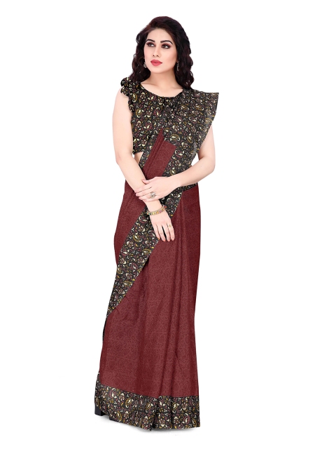 

KALINI Maroon & Black Ethnic Motifs Supernet Kota Saree