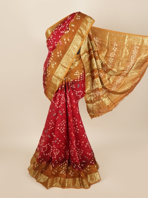 

Pothys Maroon & White Bandhani Zari Art Silk Saree