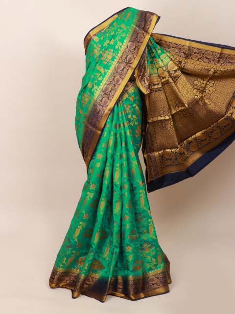 

Pothys Green & Blue Woven Design Art Silk Saree