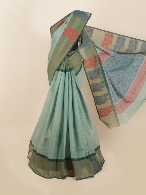

Pothys Green Cotton Blend Saree