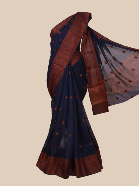 

Pothys Navy Blue & Red Woven Design Saree