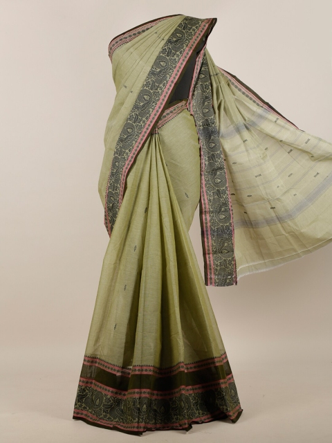 

Pothys Green & Black Ethnic Motifs Pure Cotton Saree