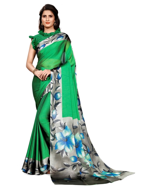 

KALINI Green & Blue Floral Bagh Saree