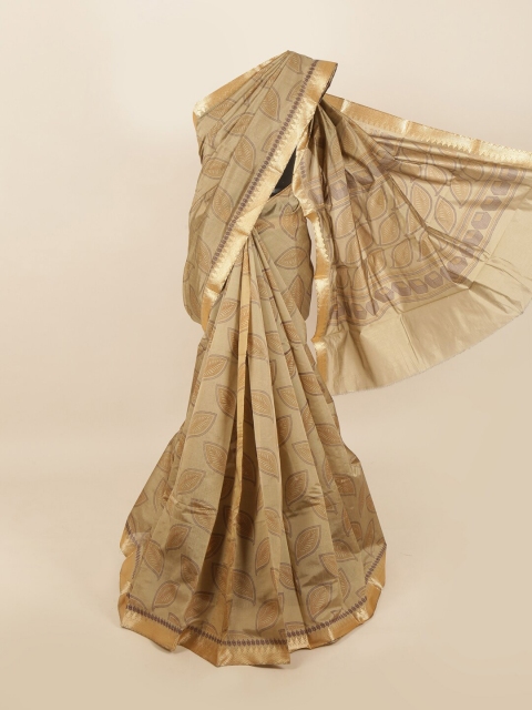 

Pothys Beige Ethnic Motifs Silk Cotton Saree