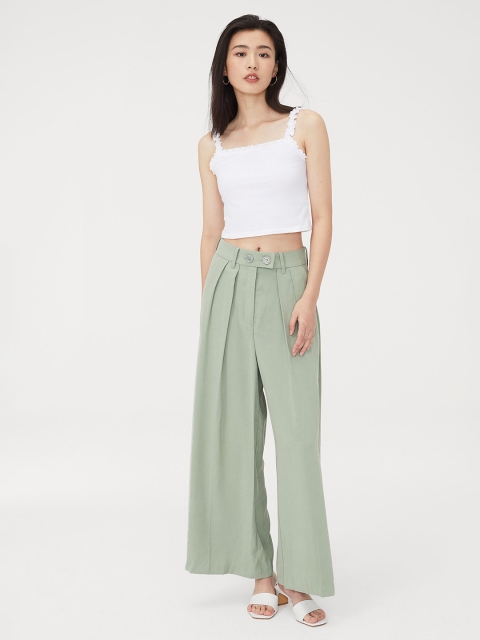 

H&M Women White Ribbed Strappy Top