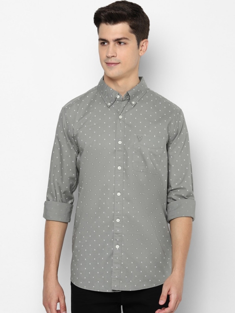 

AMERICAN EAGLE OUTFITTERS Men Grey Slim Fit Printed Casual Shirt