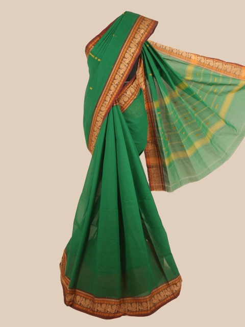 

Pothys Green & Red Ethnic Motif Pure Cotton Saree