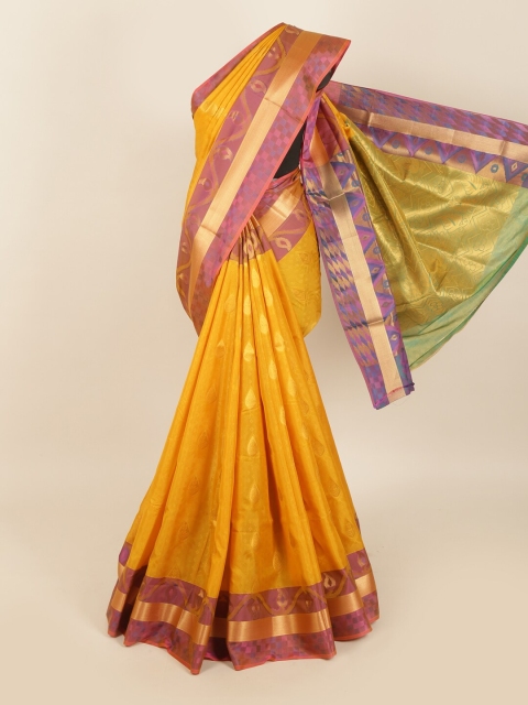 

Pothys Yellow & Pink Woven Design Silk Blend Saree
