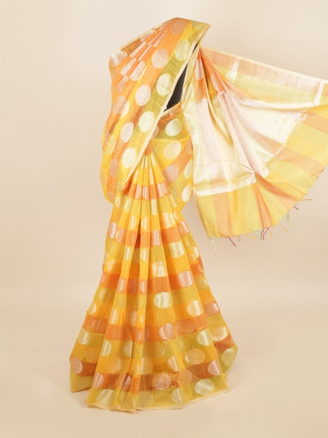 

Pothys Yellow Ethnic Motifs Woven Design Saree