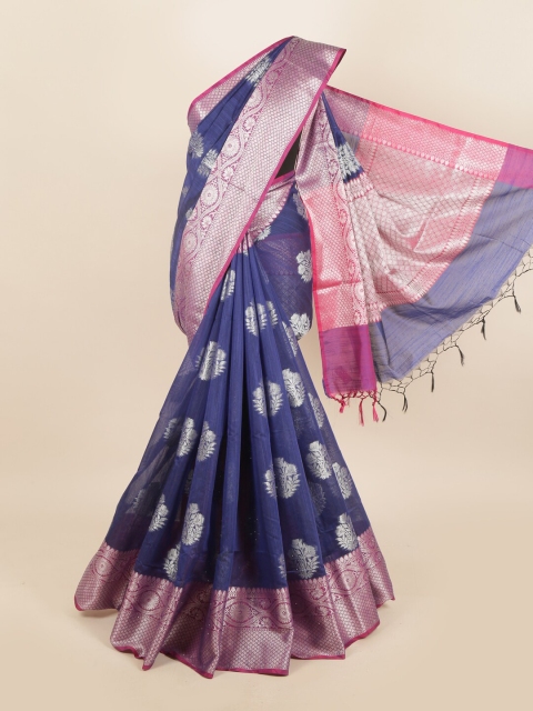 

Pothys Women Blue & Pink Cotton Blend Woven Designed saree