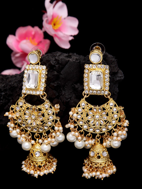 

Shining Diva White Contemporary Chandbalis Earrings