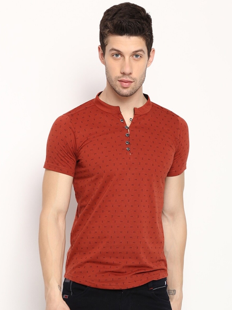 

V2 Value & Variety Men Orange Geometric Printed Kurta