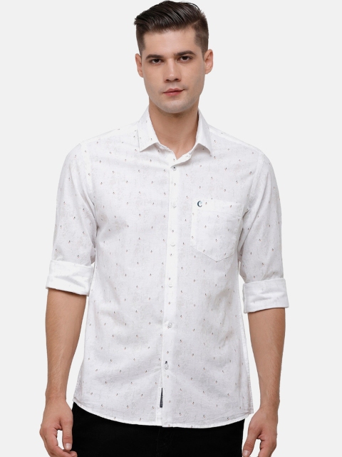 

CAVALLO by Linen Club Men White Printed Casual Shirt