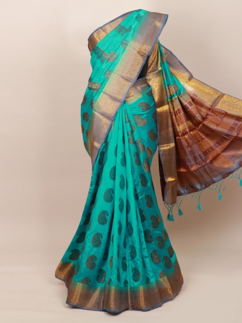 

Pothys Blue & Golden Woven Design Art Silk Saree