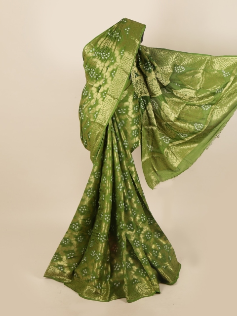 

Pothys Green & Gold-Toned Woven Design Zari Art Silk Saree
