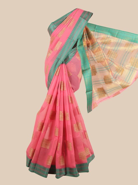 

Pothys Pink & Green Woven Design Zari Saree