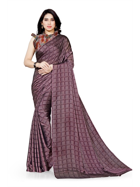 

KALINI Purple Checked Saree