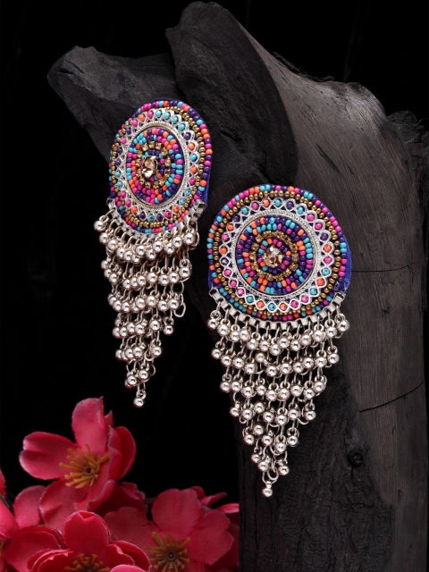 

Moedbuille Multicoloured Contemporary Jhumkas Earrings, Multi