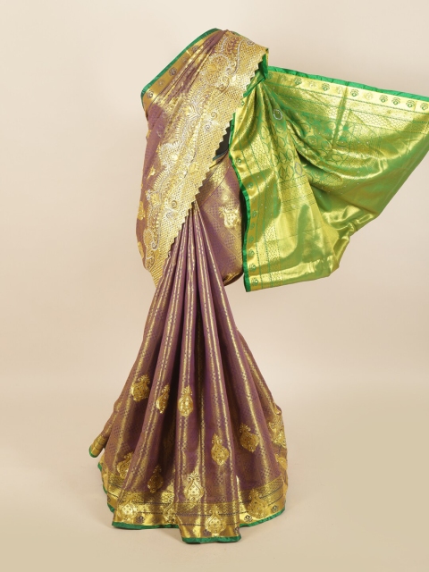 

Pothys Lavender & Green Woven Design Art Silk Saree