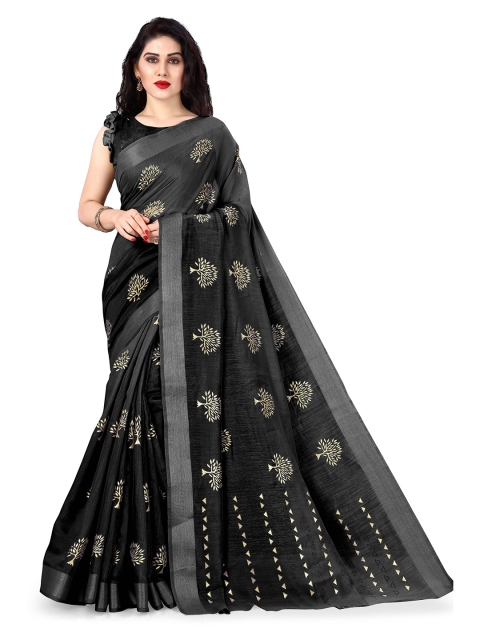 

KALINI Black & Gold-Toned Bagh Saree
