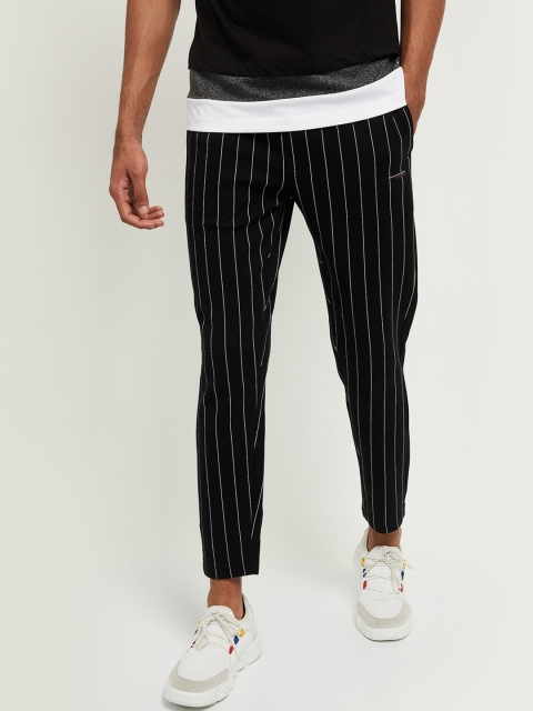 

max Men Black Striped Track Pants