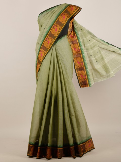 

Pothys Green & Mustard Pure Cotton Saree