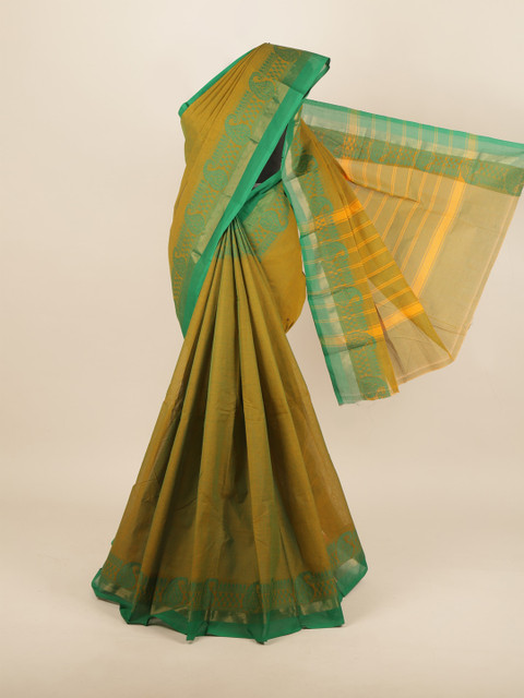 

Pothys Green & Orange Pure Cotton Saree