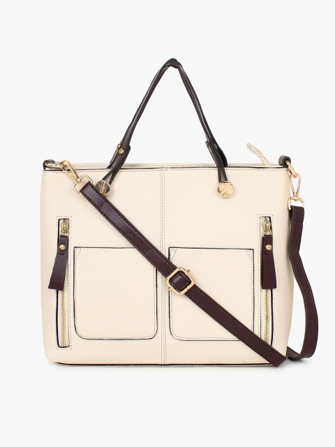 

LEGAL BRIBE Off White Structured Handheld Bag