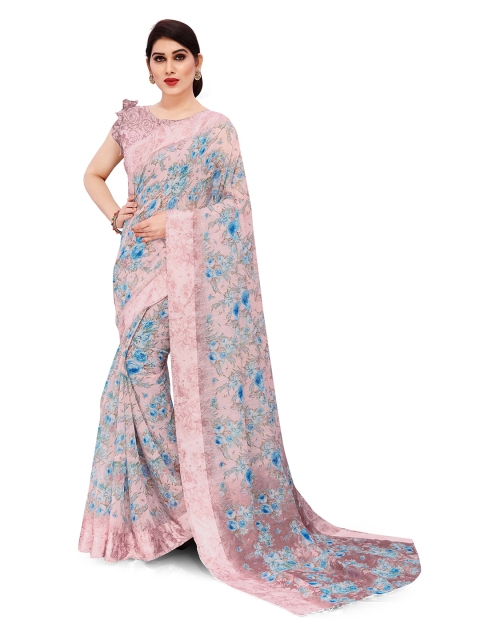 

KALINI Pink & Black Floral Bagh Designer Saree