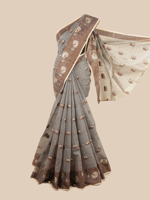 

Pothys Grey & Brown Woven Design Saree
