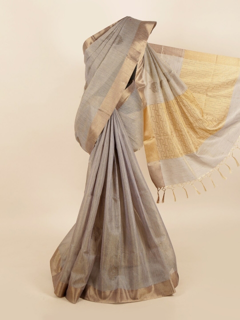 

Pothys Grey & Gold-Toned Jute Cotton Saree