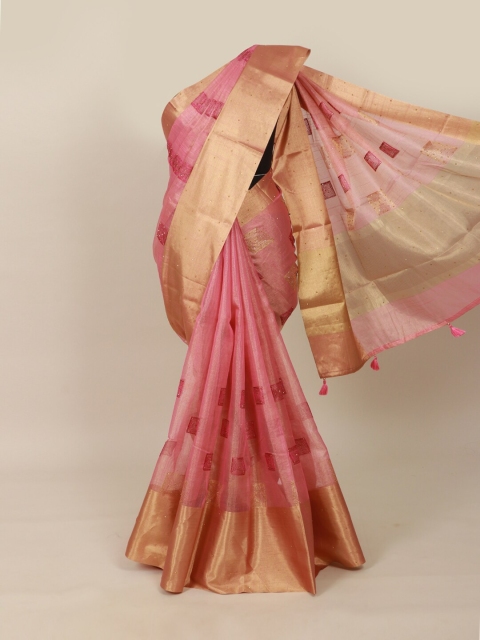 

Pothys Pink & Golden Tissue Saree
