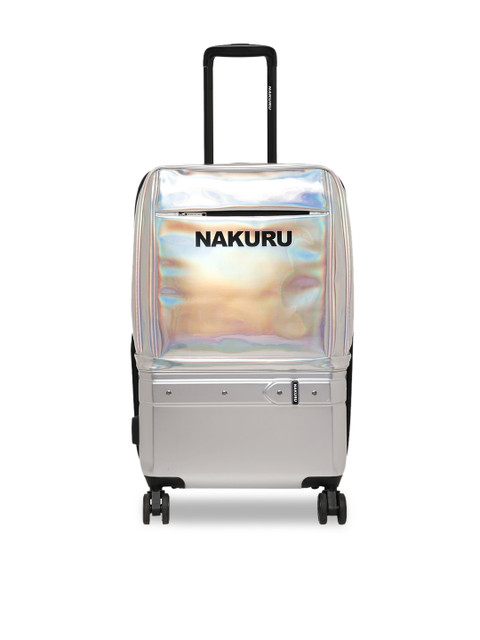 

NAKURU Silver-Coloured Solid Hard-Sided Medium Trolley Suitcases