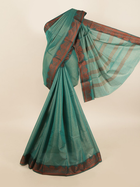 

Pothys Green & Maroon Cotton Blend Saree