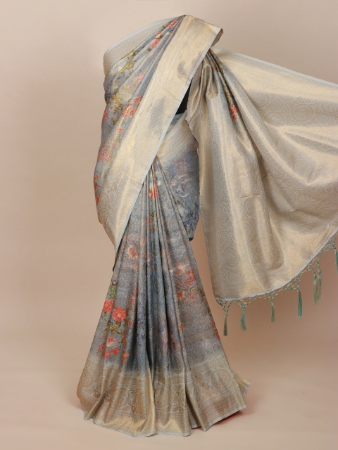 

Pothys Grey & Golden Zari Art Silk Banarasi Saree