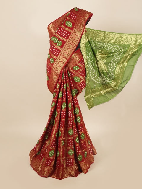 

Pothys Maroon & White Bandhani Art Silk Saree