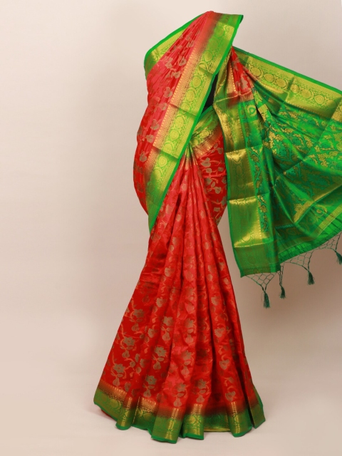 

Pothys Red & Green Woven Design Art Silk Saree