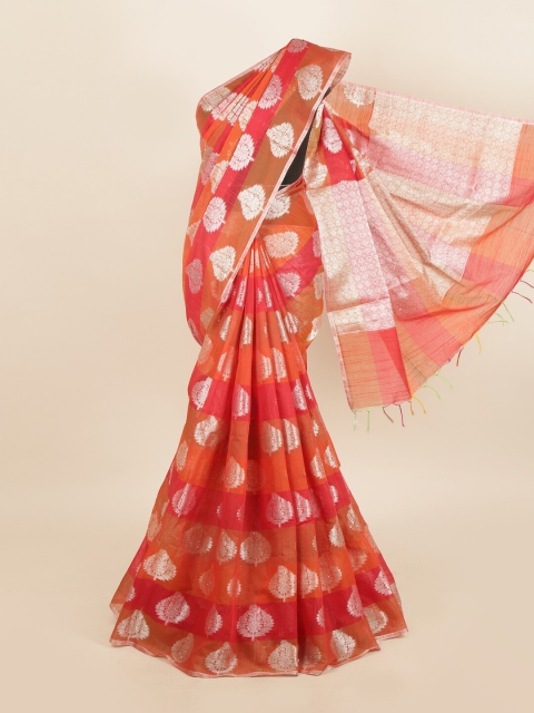 Pothys Red & Orange Woven Design Saree