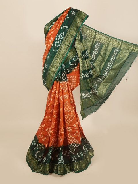 

Pothys Mustard & Green Bandhani Art Silk Saree
