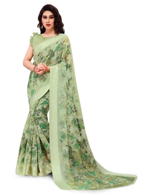 

KALINI Green Floral Bagh Saree