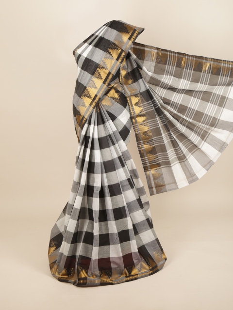 

Pothys White & Black Checked Pure Cotton Saree