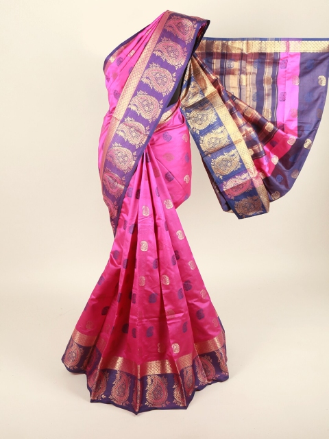 

Pothys Pink & Blue Woven Design Saree