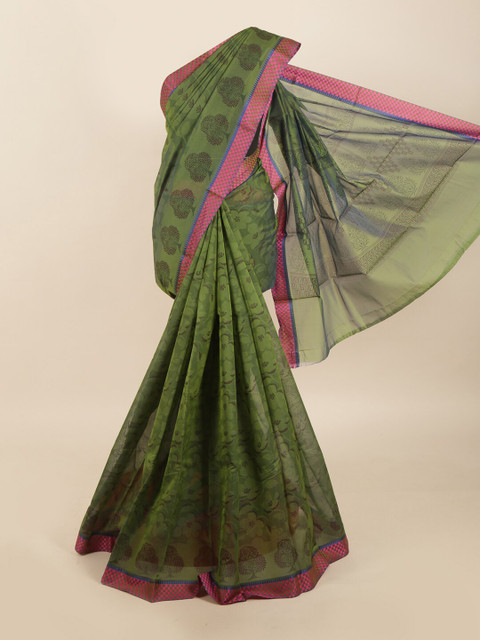 

Pothys Green & Pink Ethnic Motifs Silk Cotton Saree