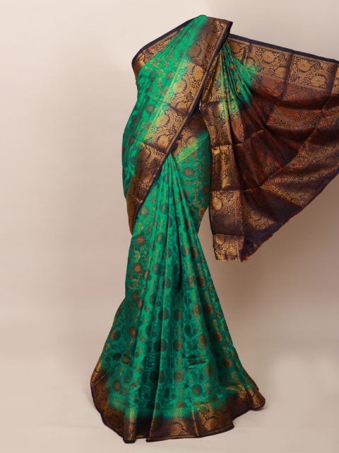 

Pothys Green & Gold-Toned Woven Design Zari Art Silk Saree