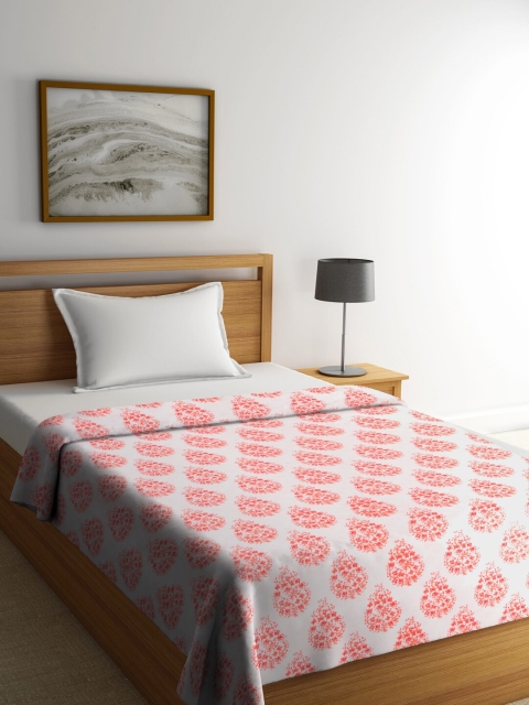 

Gulaab Jaipur Orange & White Hand Block Printed AC Room 350 GSM Single Bed Dohar