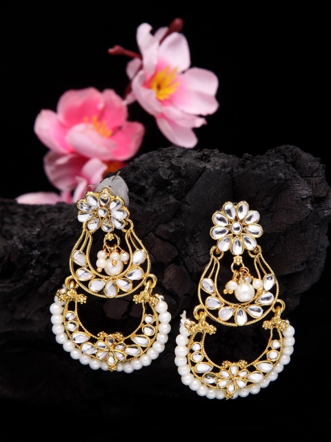 

Shining Diva White Contemporary Chandbalis Earrings