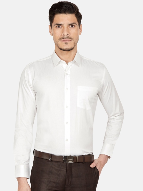 

Oxemberg Men White Slim Fit Cotton Casual Shirt