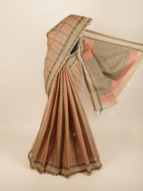 

Pothys Women Light Brown Cotton Blend Saree