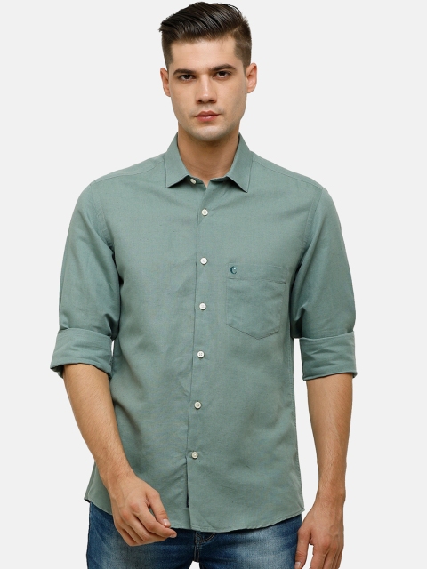 

CAVALLO by Linen Club Men Green Casual Shirt
