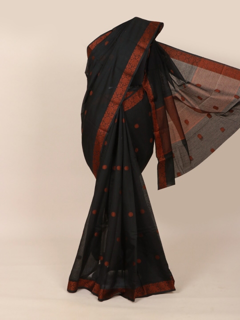 Pothys Black & Brown Ethnic Motifs Zari Saree